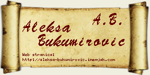 Aleksa Bukumirović vizit kartica